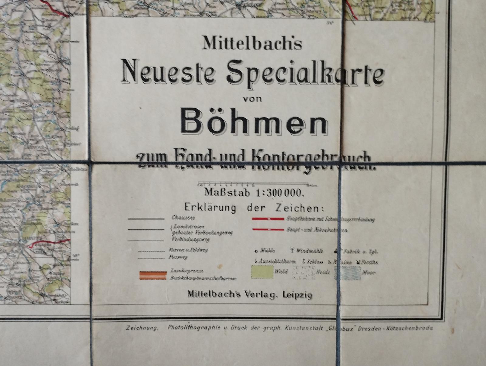 1910*Neueste Specialkarte vom Böhmen*starožitná mapa Čech - Staré mapy a veduty