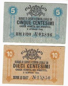 ITÁLIE - 5+10 CENTESIMI - 1918