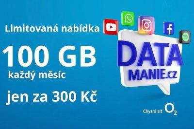 Datamánie O2 SIM 100GB měsíčně - nerozbalená