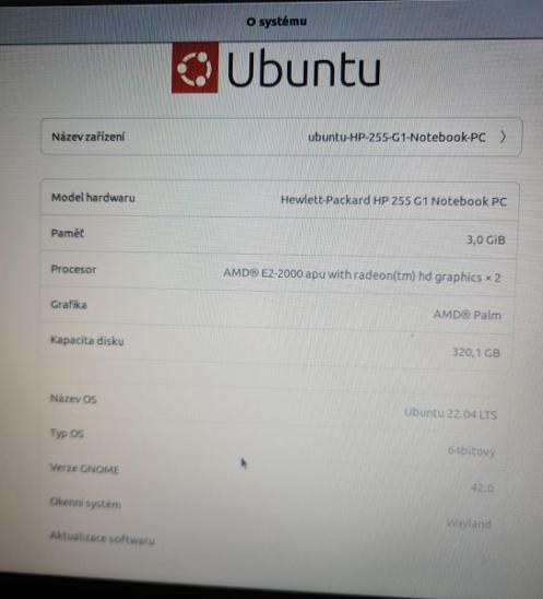 Notebook HP 255 G1 AMD E2-E2000/3GB/HDD320GB/Ubuntu 22.04 - Počítače a hry