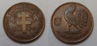Madagaskar /Franc./ 50 centimes 1953 režba Pretoria R!