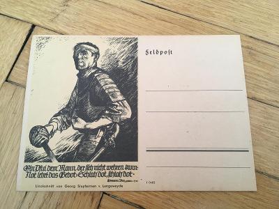 Polní pošta, 2. sv. v., propaganda, Linolschnitt von Georg Sluyterman