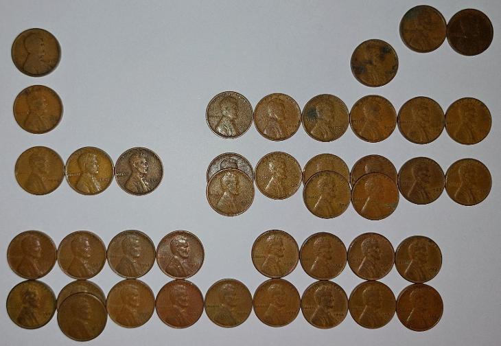Americké 1 Centy (1918 - 1958), 41 Ks, USA, KAŽDÝ JINÝ - Numismatika