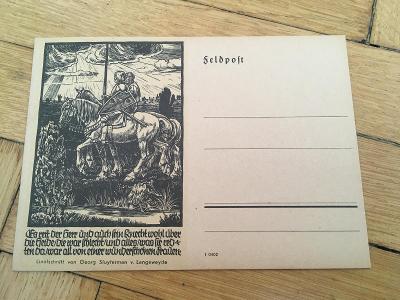 Polní pošta, 2. sv. v., propaganda, Linolschnitt von Georg Sluyterman