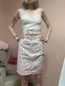 Květinová pouzdrová riflová sukně Sasson vel S/M
