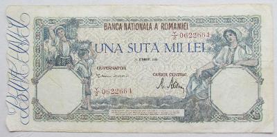 Rumunsko 100 000 lei 1946 