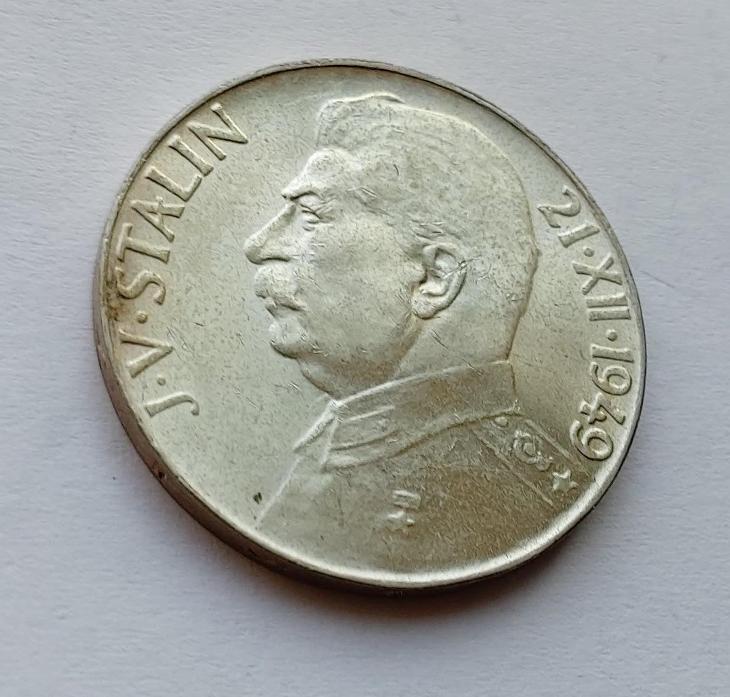 50 Kč 1949 - J. V. Stalin. TOP STAV. Ag. - Numismatika