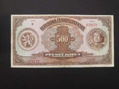 500 korun 1923 tzv. "HNEDY LEGIONAR" extra vzacna RR !!
