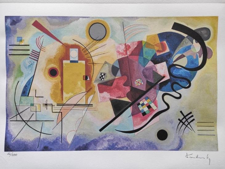 Wassily Kandinsky - ŽLUTÁ - ČERVENÁ - MODRÁ - unikátní litografie - Výtvarné umění