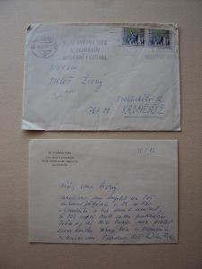Dopis autogram Ladislav Fuks spisovatel