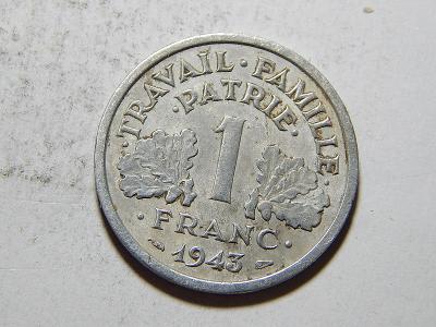 Francie 1 Franc 1943 XF č30393