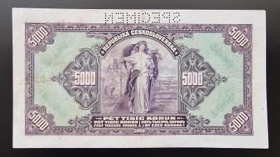 5000 korun 1920, přetisk 1943, specimen 