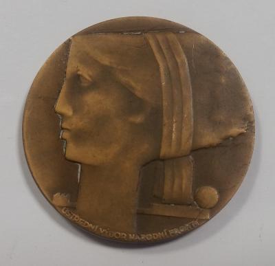 Stará bronzová medaile- Ústřední výbor národní fronty 1918 - 1968