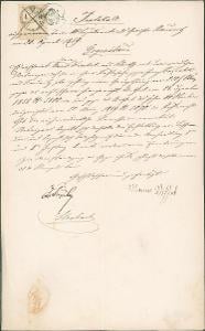 2A1776 Protokol ze soudního jednání, r. 1859. kolek