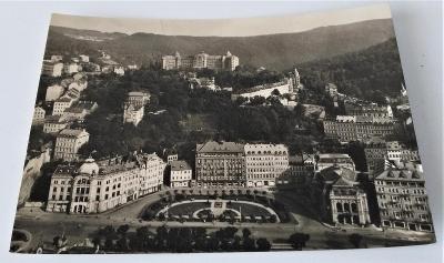 Pohlednice "Karlovy Vary" z MFF Karlovy Vary 1958 s podpisy umělců