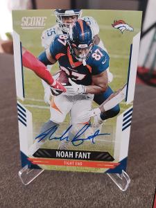 Noah Fant 2021 Score Football Autograph #221 Denver Broncos NFL