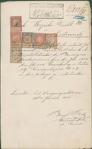 2A1794 Dopis na soud Litoměřice, r. 1905, barevná frankatura kolků