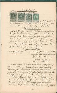 2A1805 Dědické řízení J. Storch 1896, notář K. Goppolt, suchá pečeť