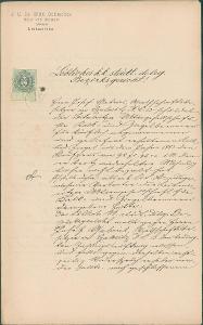 2A1812 Dopis JUDr. Golitschek - J. Gabriel - okr. soud Litoměřice 1885