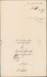 2A1828 Dopis vrchní soud na okres. soud Praha, r.1865, zasláno poštou
