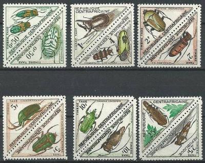Stredoafrická republika 1962 ** hmyz doplatné komplet mi. 1-12
