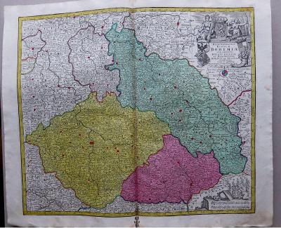 Mapa Království českého, Čech, Moravy a Slezska - Tobia