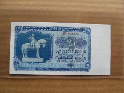 Krásná nová bankovka 25 Kčs 1953 série AP, UNC stav !!!