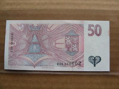Krásná nová bankovka 50 Kč 1997, série E 09, UNC stav !!!