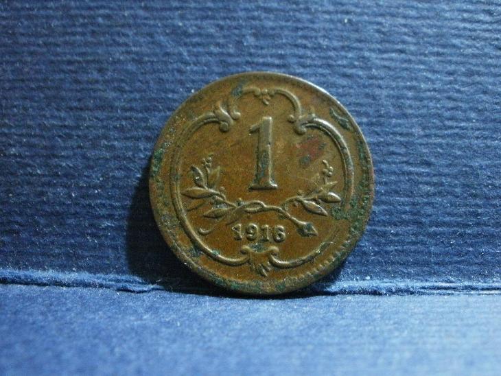 1 haléř 1916 starý a nový znak - hledané !! - Numismatika