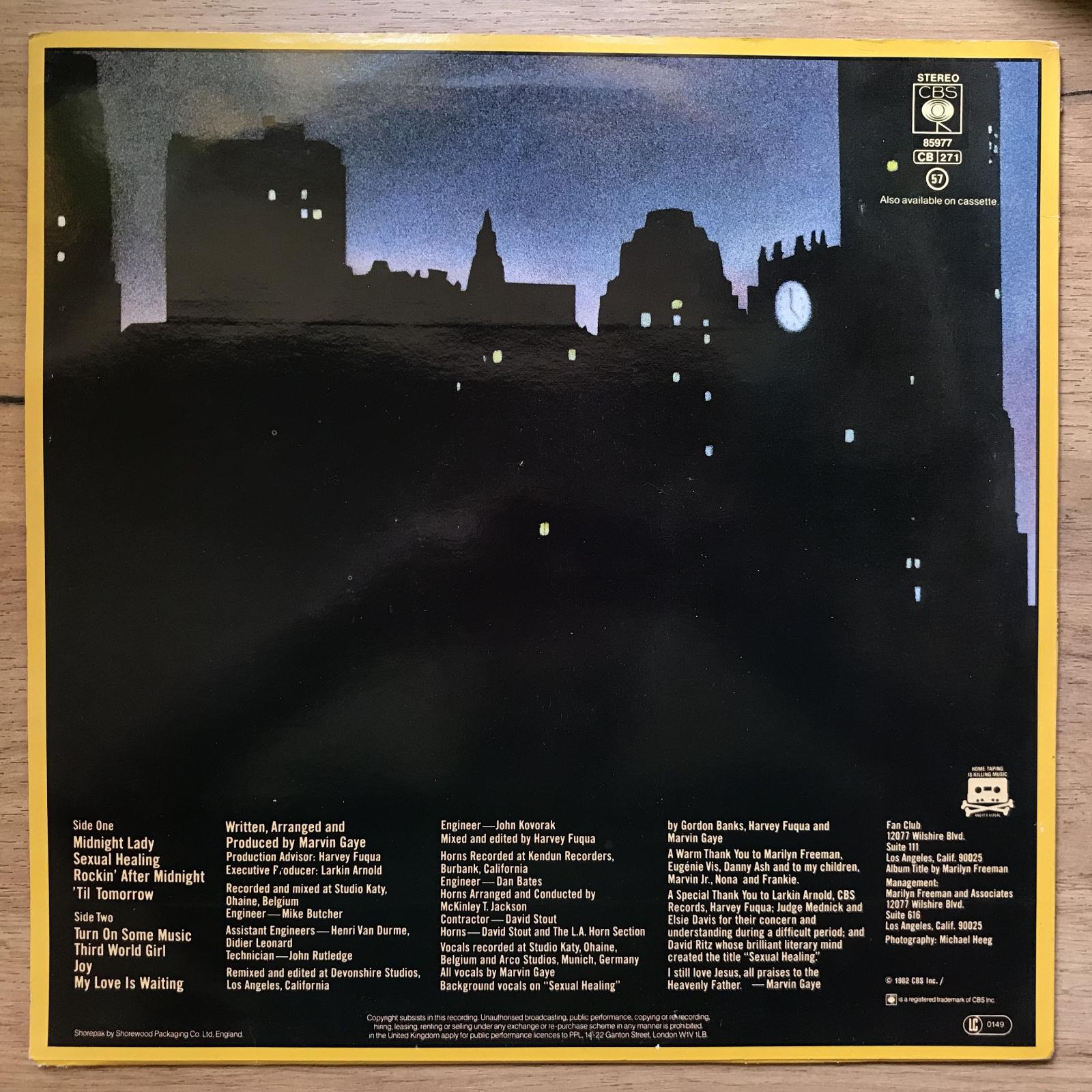 MARVIN GAYE Midnight love UK EX 1PRESS 1982 CBS - Hudba
