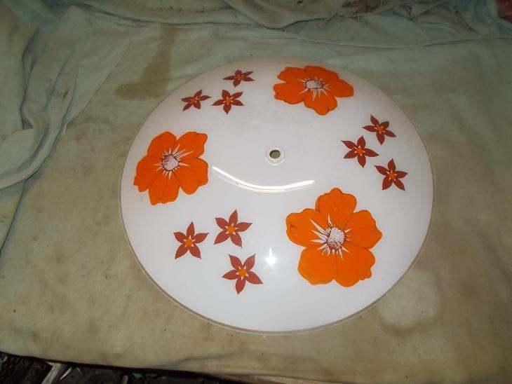 Staré stínítko stropního lustru,skleněný talíř,průměr 50cm