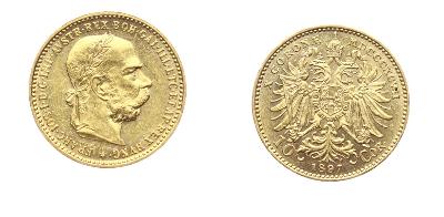 F.Josef I. (1848-1916), 10 Korun, 1897 , zlatá mince, stav 1/1