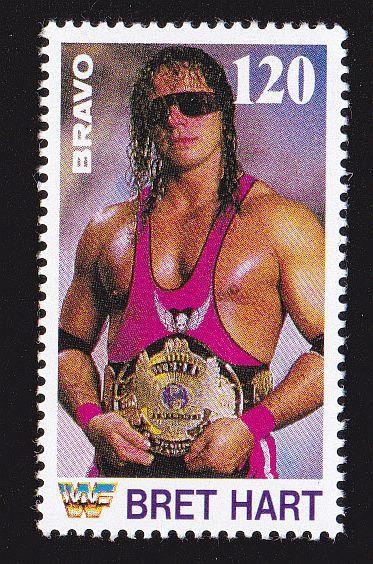 Známka časopisu BRAVO s wrestling zápasníkem - Bret Hart
