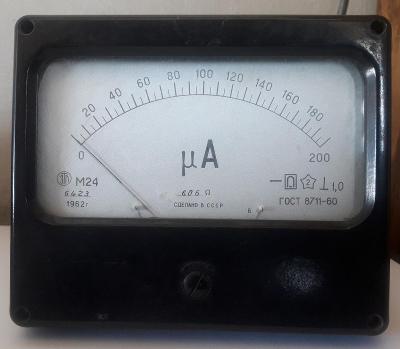 Mikro Ampermetr ruské výroby panelový z roku 1962