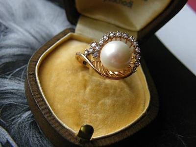 Prsten s krásnou perlou od 1 Kč!