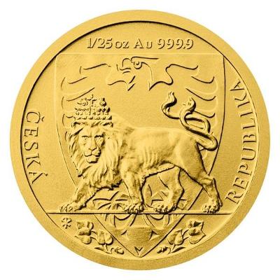 Zlatá mince 1/25 oz Český lev, 2020