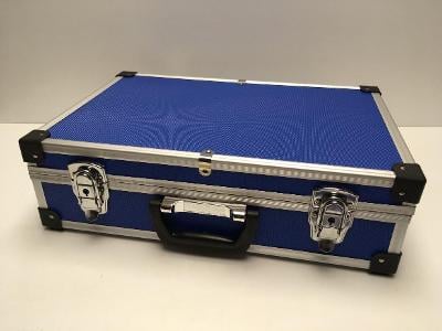 Střední hliníkový kufr na nářadí, foto techniku, přístroje, modrý #3