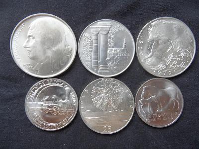 6 x stříbrná pamětní  mince
