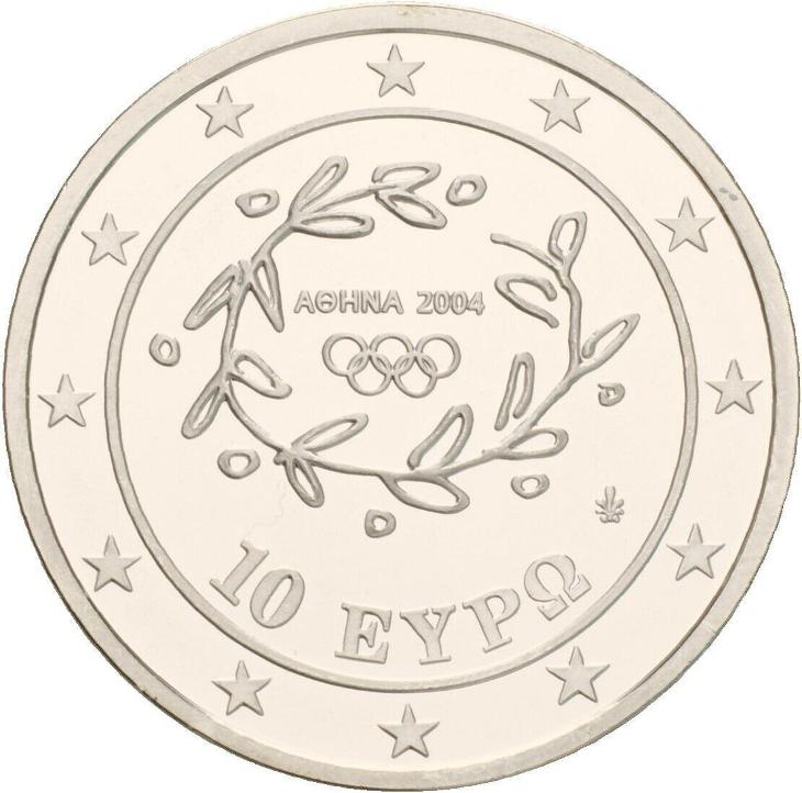 Řecko 10 Euro 2004 Olympia, štafetový běh 925Ag 34g PROOF čMŘ01 - Numismatika