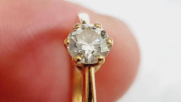 Briliantový prsten solitér 0,5 ct v 18 K zlatě 750 -TOP. - Starožitné šperky