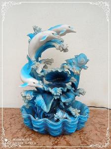 Luxusní figurální dekorativní kašna na vodu s delfíny  