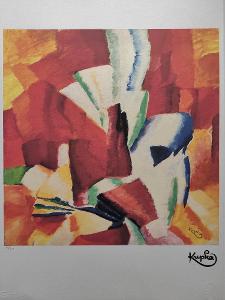 František Kupka - Studie na červeném pozadí - Certifikát, 70 x 50 cm