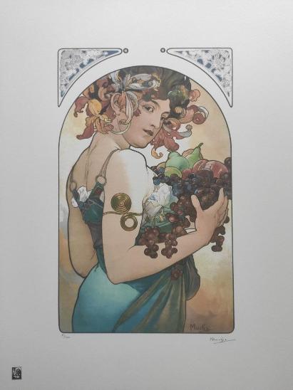 Alfons Mucha - Ovoce a květina - Certifikát, signováno, číslováno - Výtvarné umění