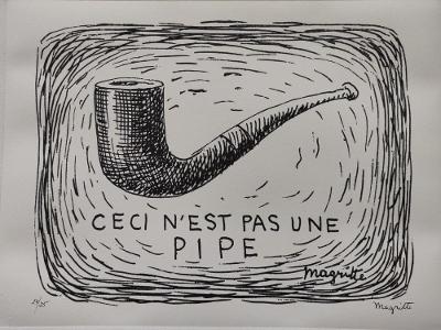 René Magritte - Tohle není dýmka - unikátní litografie