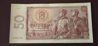 50 Kčs, rok 1964, vzácnější bankovka, TOP- UNC !!!