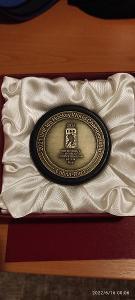 Oficiální puk MS 2021Riga kovová medaile Lotyšsko s krabičkou originál