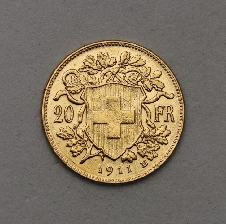 Zlatý 20 Frank 1911 B - Vreneli - Švýcarsko! - Numismatika