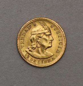 Zlatá 1/5 de Libra 1966 - Peru!