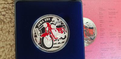 Stříbrná mince 500Kč Motocykl Jawa 250 Proof