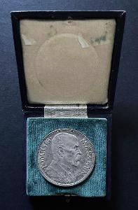 Stříbrná medaile T.G. Masaryk, 1935, 42 mm, matná, Španiel, orig.etue 